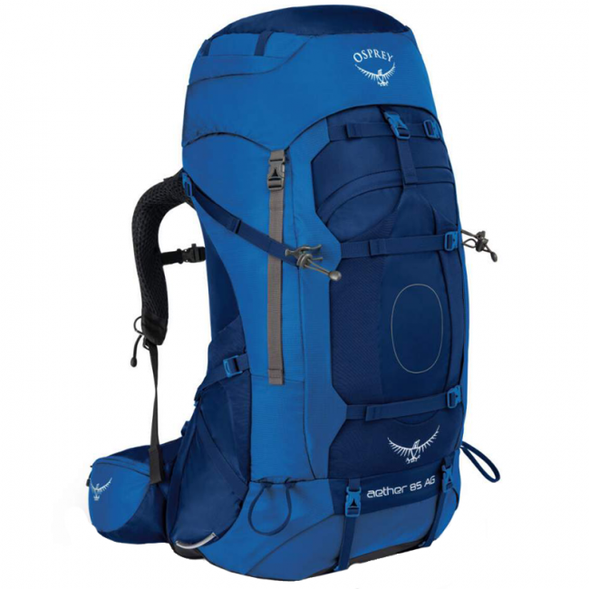 Фото Рюкзак Osprey Aether AG 85 (85л, p.M), синий купить в Украине по недорогой цене для рыбалки Фото Рюкзак Osprey Aether AG 85 (85л, p.M), синий купить в Украине по недорогой цене для рыбалки