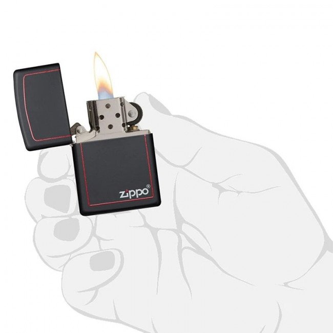 Зажигалка Zippo Black Matte with Border, 218ZB Зажигалка Zippo Black Matte with Border, 218ZB