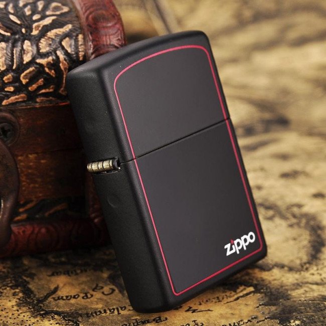 Зажигалка Zippo Black Matte with Border, 218ZB Зажигалка Zippo Black Matte with Border, 218ZB