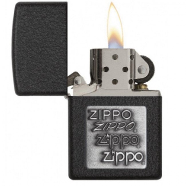 Зажигалка Zippo Pewter Emblem Black Crackle, 363