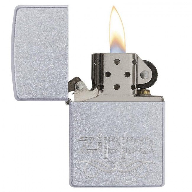 Зажигалка Zippo Scroll Satin Chrome, 24335