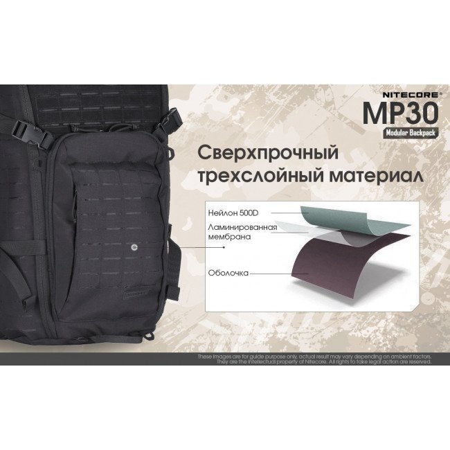 Фото Рюкзак тактический Nitecore MP30 (Cordura 500D), черный купить в Украине по недорогой цене для рыбалки Фото Рюкзак тактический Nitecore MP30 (Cordura 500D), черный купить в Украине по недорогой цене для рыбалки