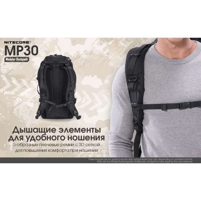 Фото Рюкзак тактический Nitecore MP30 (Cordura 500D), черный купить в Украине по недорогой цене для рыбалки Фото Рюкзак тактический Nitecore MP30 (Cordura 500D), черный купить в Украине по недорогой цене для рыбалки