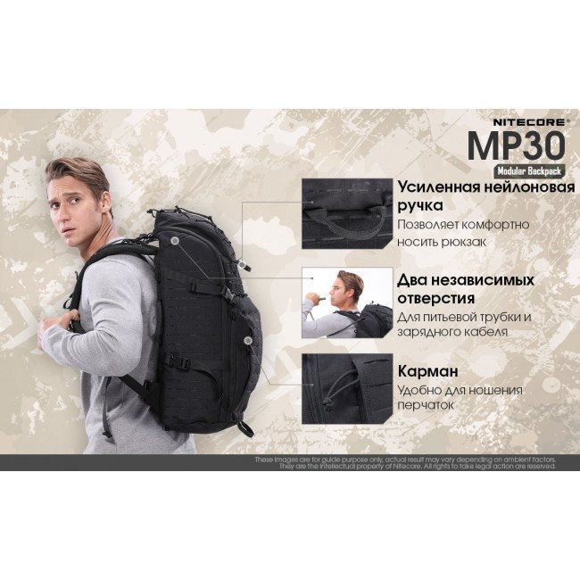 Фото Рюкзак тактический Nitecore MP30 (Cordura 500D), черный купить в Украине по недорогой цене для рыбалки Фото Рюкзак тактический Nitecore MP30 (Cordura 500D), черный купить в Украине по недорогой цене для рыбалки