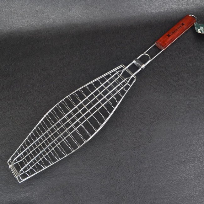 Фото Решетка для гриля (рыбы) двойная GRILL ME BQ-038 (14х40см), хромированная купить в Украине по недорогой цене для рыбалки Фото Решетка для гриля (рыбы) двойная GRILL ME BQ-038 (14х40см), хромированная купить в Украине по недорогой цене для рыбалки