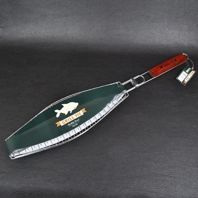 Фото Решетка для гриля (рыбы) двойная GRILL ME BQ-038 (14х40см), хромированная купить в Украине по недорогой цене для рыбалки Фото Решетка для гриля (рыбы) двойная GRILL ME BQ-038 (14х40см), хромированная купить в Украине по недорогой цене для рыбалки
