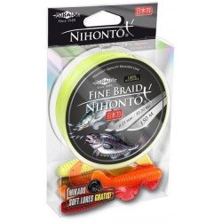 Плетеный шнур Mikado NIHONTO FINE BRAID 150 м желтый fluo Плетеный шнур Mikado NIHONTO FINE BRAID 150 м желтый fluo