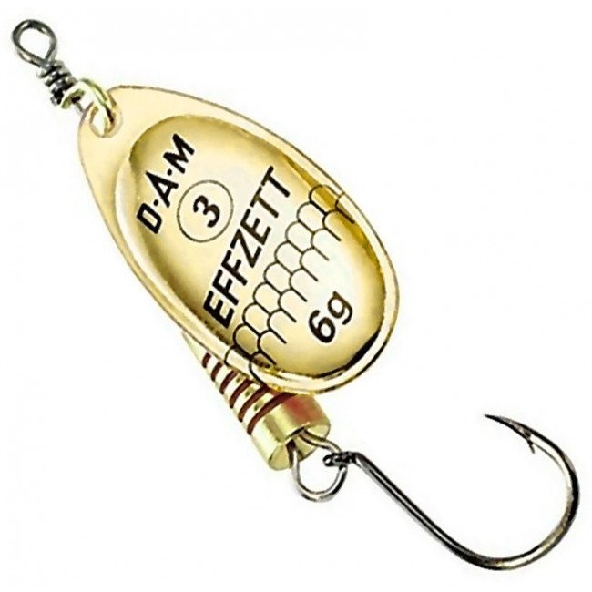 Фото Блесна-вертушка DAM Effzett Standart With Single Hook Gold 3 г купить в Украине по недорогой цене для рыбалки