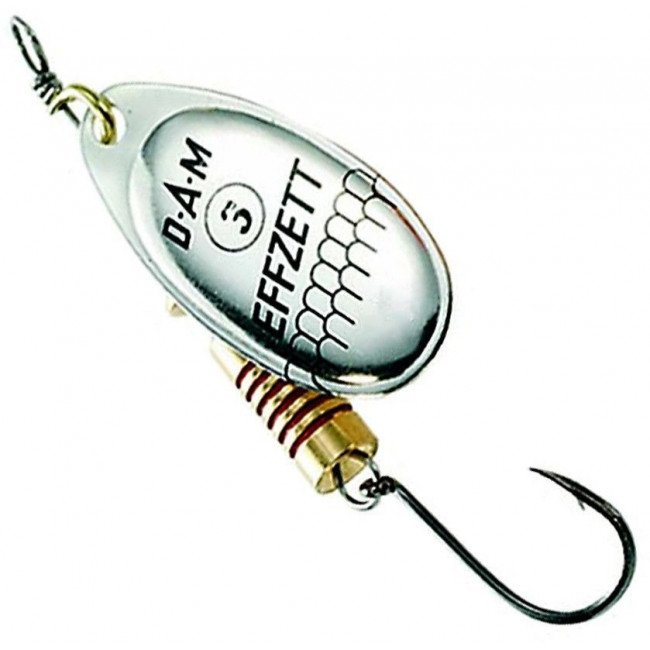 Фото Блесна-вертушка DAM Effzett Standart With Single Hook Silver 4 г купить в Украине по недорогой цене для рыбалки